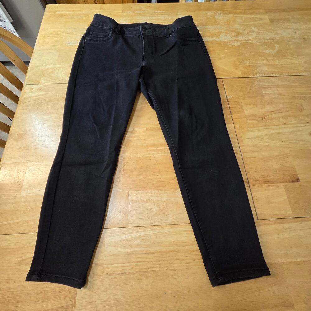 d.jeans Womens 12P Black Skinny Jeans Petite Stretch Denim Casual Minimalist